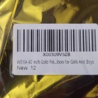 Large 40 Inch Balloons Number 1   2 So 12 Or 21 Gold Foil With Straw And Ribbon