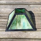 Antique Arts   Crafts Mission Style Green Slag Glass Lamp Shade