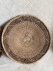 2 Vtg Tonga Binga Baskets Zimbabwe 16    Woven Geometric Winnowing Basket 1 Signed