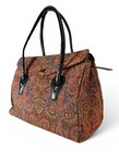 Vintage 70s Tapestry Carpet Doctor Bag Satchel Purse Grandma Cottage Hobo