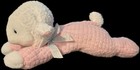 Vintage Eden Pink Lamb Plush Waffle Knit Terrycloth Girl Baby Lovey Laying Sheep