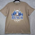 Busch Light Beer Shirt Mens Extra Large Xl Brown Hunting Casual Brew Retro Nwt