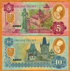 Set Czech Bohemia  5 - 10 Korun  2020  Clear Window Polymer  Matching S ns
