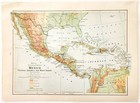 1920 Map Mexico Physical Political Central America West Indies Cuba Dwq4