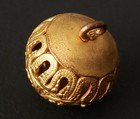 Vintage Button Cricket Cage Type Brass Openwork Ball Antique Metal Openwork
