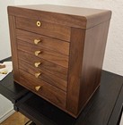 Jewelry Box Solid Black Walnut Wood 2 Side Doors 6 Drawer