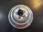 Powder Puff Music Box Vintage Round Metal Vanity Works  