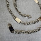 Vtg Silver Tone Chunky Chain Belt Lobster Clasp Rectangular Station Links Modern