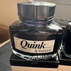 X2 Vintage Parker Quink Solv-x Black Ink Full  57cc 2 Fl Ounces Bottles   Boxes