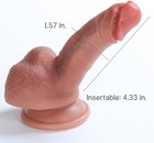 4-inch Short Small Dildo For Beginners  Non-porous Silicone  With Strong Suction