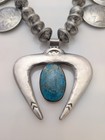 Native American Handmade Silver Dollar Platform   Navajo Pearls Necklace W naja
