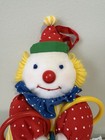 Vintage 90   s Eden Toys Plush Clown Rattle Rings Baby Toy Terry Cloth Feet 9    