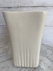 Vintage Ivory Cream Ceramic Planter Mcm Rectangular Stoneware Vase 6 X 7