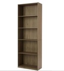 71  Tall 5-shelf Wood Bookcase Storage Adjustable Shelving Rustic Oak Bookshelf