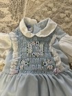 Vintage Polly Flinders Hand Smocked 2 T Blue Dress