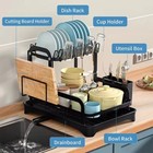 2t Dish Drying Rack Drainer Kitchen Cutlery Holder Storage Tray Plate Organizer