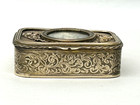 Antique Victorian Portrait Trinket Box Bronze Brass France 19th C