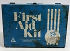 Vintage Acme Industrial First Aid Kit Blue Metal Box Some Contents