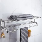 Towel Rack Bathroom Hotel Rail Holder Stainless Steel Wall Mounted Storage Shelf