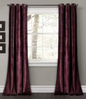 Lush Decor Prima Velvet Curtains Color Block Room Darkening Window 2 Panel Set