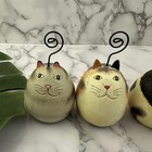 Cost Plus World Market Vintage Y2k Cat Photo Holder Set Of 3 Painted Wood Eggs