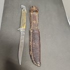 Vintage Queen Steel  74 Small Full Tang Hunting Knife W original Leather Sheath