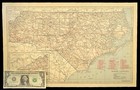 Vintage North Carolina Map Railroad Large Original Seaboard Air Line Sal Rr