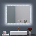 Led Lighted Wall Mounted Frameless Rectangle Bathroom Makeup Mirror