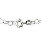 Solid 925 Sterling Silver Heart Link Bracelet Anklet Italy B187