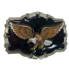 Vintage 1980s Great American Buckle Co Bald Eagle Belt Buckle Qd1243 Metal