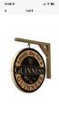 Guinness Wooden Pub Sign 12    Diameter Includes Hanging Bracket