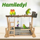 Parrot Playground Bird Playstand Wood Exercise Play Perch Exercise Gym With F   
