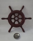 Vintage Boat Ship Wooden Steering Wheel Metal Center Nautical Wall Decor 17        