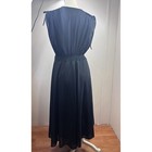 Vintage Jonathan Logan Black Midi Dress Smocked Waist Floral Size Small Sheer