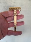 Vintage Gillette Gold Red Dot Toggle Adjustable Safety Razor D1 1958 
