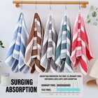 8 Piece Bath Towel Set Soft Absorbent Lint Free Striped Bathroom Hand Towels