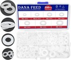 350pcs White Nylon Flat Washer Kit M2-m8 - Durable  Countersunk Assortment