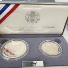 1991 S Mount Rushmore Us 2 Coin Proof Set    Coa Box   Sleeve 90  Silver Dollar