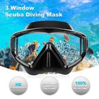 Anti-fog Swim Mask Adult Pano 3 Diving Goggles Tempered Glass Snorkel No Leak