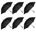 6-pack Windproof Golf Umbrella 62 68 Inch  Auto Open  Double Canopy  Heavy-duty
