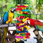 Extra Large Natural Wood Bird Toys For Macaws  African Grey  Amazon Parrots Gift