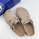 Birkenstock Boston Taupe Suede Soft Footbed Unisex Clog Shoes Select Size