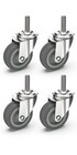 3 Inch Caster Wheels Threaded Stem Casters Set Of 4 Heavy Duty Swivel Wheel New 