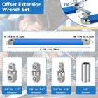 Impact Ready Offset Extension Wrench 1 2  1 4  N 3 8  Square Drive Adapters  