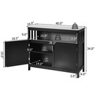 Costway Kitchen Buffet Server Sideboard Storage Cabinet W shelf   2 Doors Black