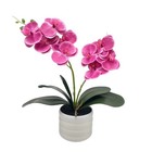 Vibrant Faux Orchid Display In Stylish Vase For Unique Decoration Ideas
