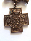 Original 1898-1902 Spanish American War Veterans Commanders Medal Badge Cuba