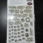 Justrite Clear Christmas Mini Tags Rubber Stamps Set Of 48 Cling Mount Cr-05012