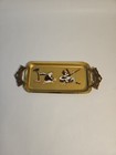 Vtg Jewish Hebrew Tourist Tray 1950 s Or 1960s  Gold Paint Over Brass jerusalem