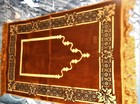 Vintage Dubai Persian Rug Sculpted Fringed Temple Golden Copper Alaqili  G2u